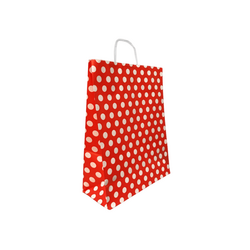 Bükümsap Puantiyeli Kırmızı Kraft Çanta 31x12x41 - Afilipack