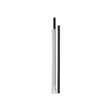 Kağıt Sargılı Siyah Renk Pipet 8x240 - 