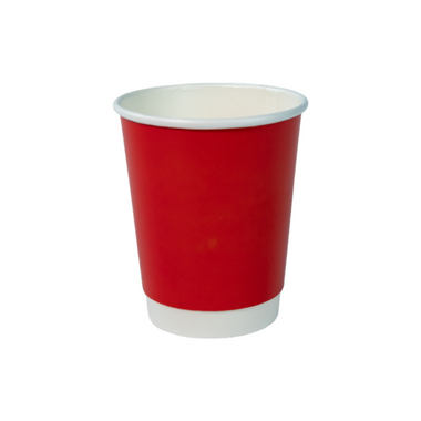 Karton Bardak Kırmızı 8 oz Double Wall - Afilicup